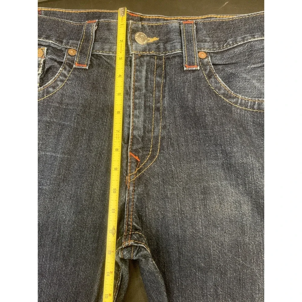 True Religion Ricky Relax Straight Flap Jean Mens 40x31 Dark Wash 100% Cotton